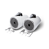 8” Punch Series Marine Wakeboard Tower Speakers with Horn Tweeter, Enclosure & Sports Grille - White