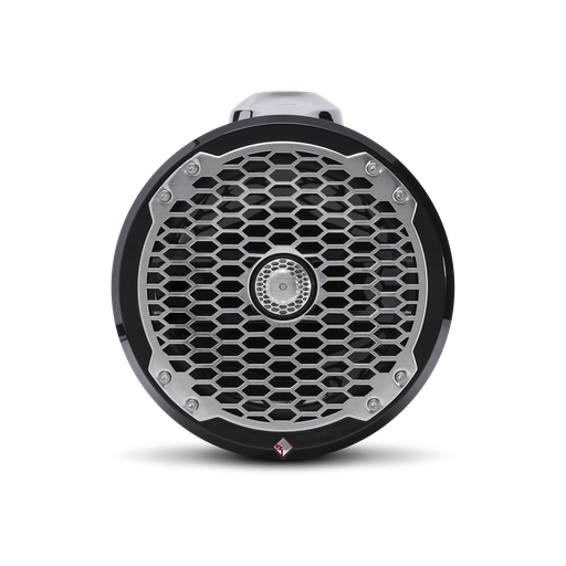 8” Punch Series Marine Wakeboard Tower Speakers with Enclosure & Sports Grille - Black