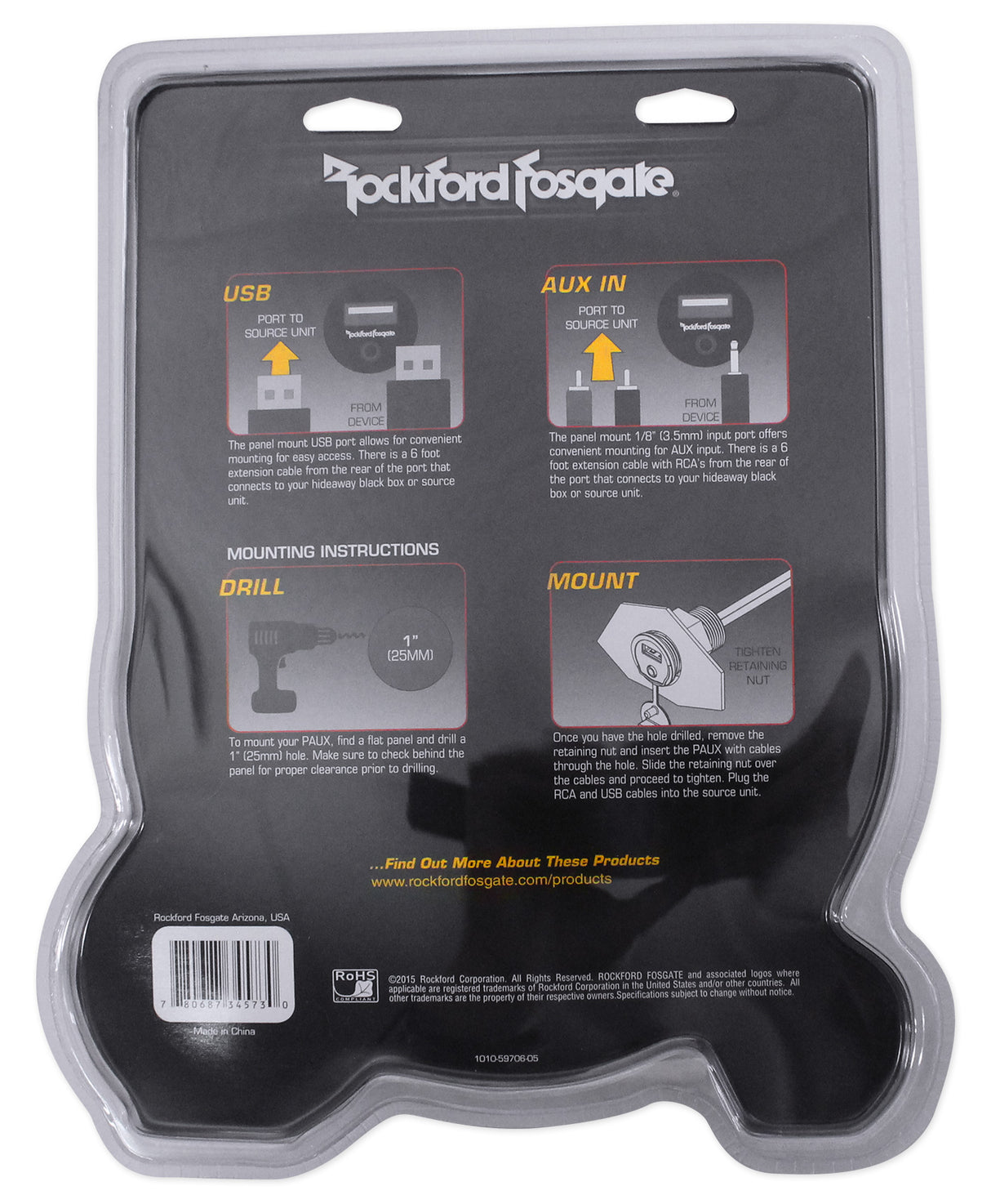 Universal USB & 3.5mm AUX Input