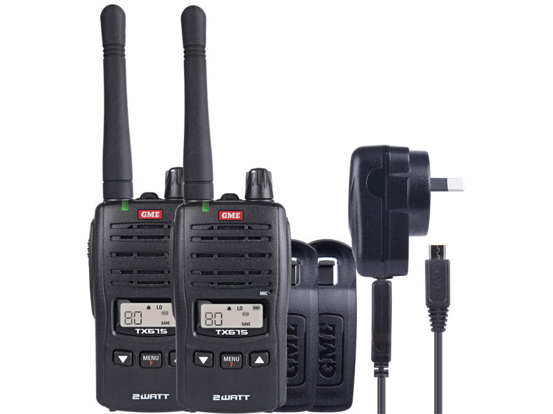 TX675TP 2 watt UHF CB handheld radio, twin pack
